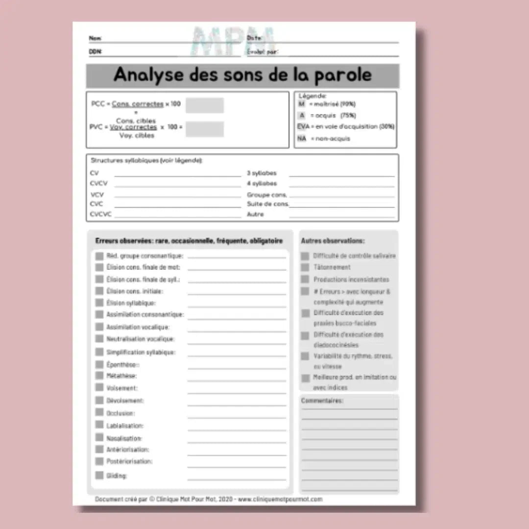 Grilles : analyse des sons de la parole