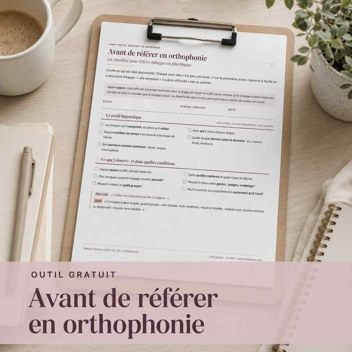 Before referring for speech therapy: Checklist for bilingual or multilingual students