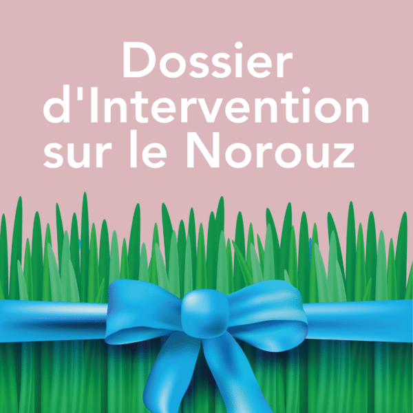 dossier d'intervention du nooroz titre avec gazon vert et boucle bleue