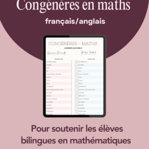 Trousse d'intervention: Mots congénères français-anglais mathématiques