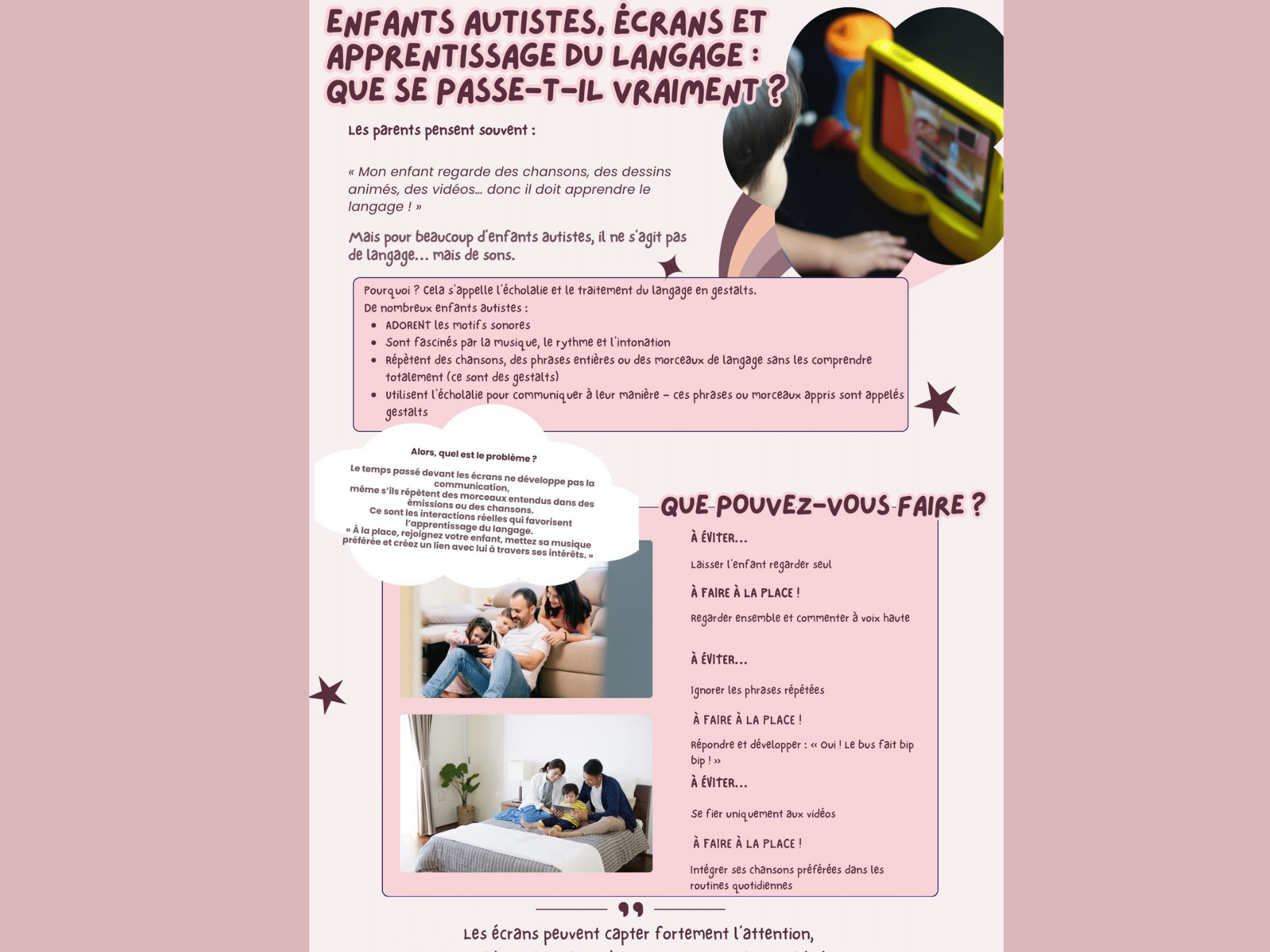 autism, screen time and language learning